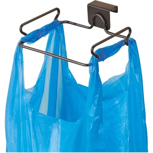 image:imageInterDesign Classico Over Cabinet Plastic Bag Holder  Storage Organizer for Kitchen BronzeBronze