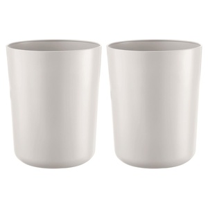 image:imageInterDesign iDesign Small Steel Round Bathroom Trash Set of 2Coconut White Oasis Waste Can M2Pack of 2