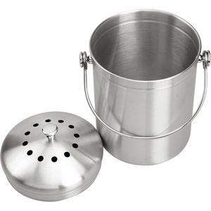 image:imageInterdesign 32650 Kitchen Compost Bin 13 Gallon CapacityBrushed Stainless