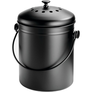 image:imageInterdesign 32650 Kitchen Compost Bin 13 Gallon CapacityPC Matte Black