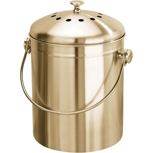 image:imageInterdesign 32650 Kitchen Compost Bin 13 Gallon CapacitySoft Brass