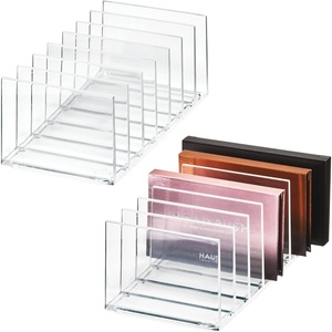 image:imageiDesign 7Section Makeup Palette Organizer and Storage  Set of 2  ClearMatte WhitePallet Organizer 2 pk