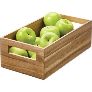 image:imageiDesign Acacia Wood Pantry Storage Bin with Handles  Natural15 x 8 x 5