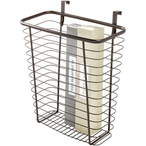 image:imageiDesign Axis Steel Over the Cabinet Storage Basket Organizer for Kitchen Pantry Bathroom Office Dorm Room 71 x 122 x 142 ChromeBronze