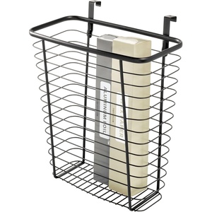 image:imageiDesign Axis Steel Over the Cabinet Storage Basket Organizer for Kitchen Pantry Bathroom Office Dorm Room 71 x 122 x 142 ChromeMatte Black