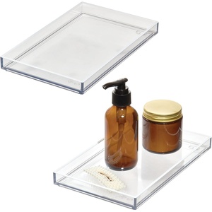 image:imageiDesign CatchAll Storage Tray Medium SmokeBlack  For Bathroom ShowerPack of 2