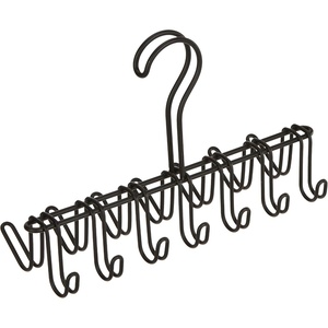 image:imageiDesign Classico Closet Organizer Rack for Ties Belts  14 Hooks SatinMatte Black