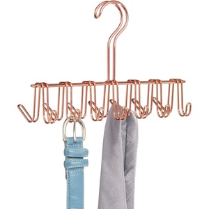 image:imageiDesign Classico Closet Organizer Rack for Ties Belts  14 Hooks SatinRose Gold