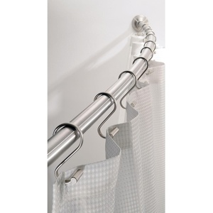 image:imageiDesign Curved Metal Shower Curtain Rod Adjustable Customizable Curtain Rod for Bathtub Stall Closet Doorway 4172 Inches Matte Black79077Brushed Ss