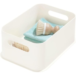 image:imageiDesign Eco BPAFree Recycled Plastic 119 Medium Storage Bin with Handles CoconutWhite