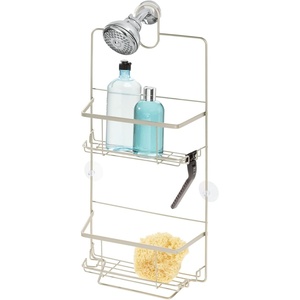 image:imageiDesign Everett Metal Hanging Shower Caddy Bath Organizer Holds Shampoo Razors Conditioner Soap 101 x 388 x 23 SatinSatin
