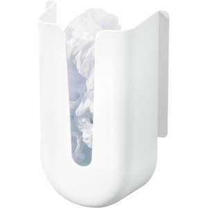 image:imageiDesign Gallon Bag Organizer ClearWhite  Plastic Food Storage Bag Holder For Kitchen DrawerGrocery Bag Holder