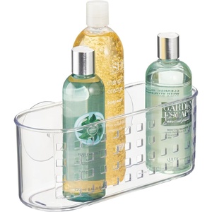 image:imageiDesign Hanging Suction Shower Caddy Basket Clear  Bathroom Storage Made in USA1025 x 375 x 4