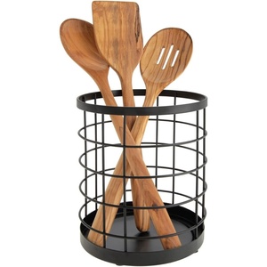 image:imageiDesign Kitchen Crock Utensil Holder Matte Black Steel  For CountertopPack of 1