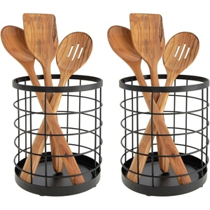 image:imageiDesign Kitchen Crock Utensil Holder Matte Black Steel  For CountertopPack of 2