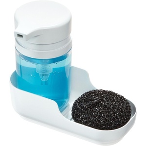 image:imageiDesign Kitchen Sink Caddy Sponge Holder WhiteClear  Plastic With Soap Dispenser