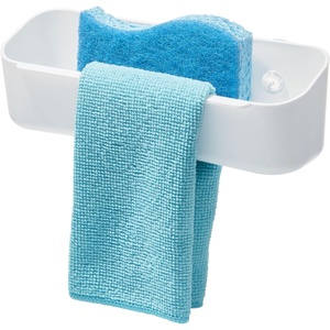 image:imageiDesign Kitchen Sink Caddy for Countertop White  Sponge Holder Drain Spout338 L x 845 W x 26 H