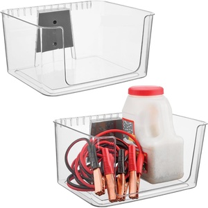image:imageiDesign Large Wallspace OpenFront Bin Set of 2 ClearCharcoal  WallMounted Storage BinClearCharcoal OpenFront Bin