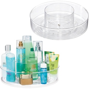image:imageiDesign Linus BPAFree Plastic Turntable Organizer 12 x 12 x 3 Spinner  for Bathroom StoragePack of 2