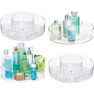 image:imageiDesign Linus BPAFree Plastic Turntable Organizer 12 x 12 x 3 Spinner  for Bathroom StoragePack of 4