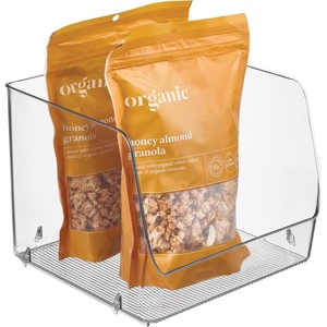 image:imageiDesign Linus Stacking Organizer Bins for Kitchen Pantry Office Bathroom Extra LargeClearLarge