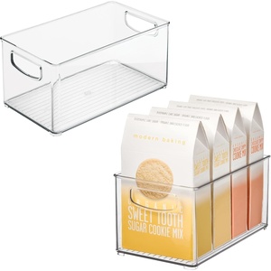 image:imageiDesign Nesting Pantry Bin for Kitchen Cabinet Countertop Fridge and Freezer  ClearPack of 2