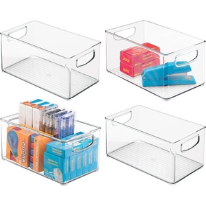 image:imageiDesign Nesting Pantry Bin for Kitchen Cabinet Countertop Fridge and Freezer  ClearPack of 4
