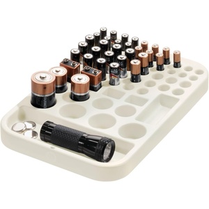 image:imageiDesign Plastic Divided Battery Organizer Insert Coconut  76 x 111 x 1Divided Battery Organizer