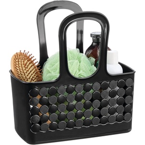 image:imageiDesign Portable Plastic Shower Tote Caddy with Handle White  For College Dorm or Bathroom Made in USABlack