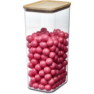 image:imageiDesign Recycled Plastic Canister with Lid The Rosanna Pansino Collection  182 Cups 65 L x 48 W x 12 H Clear Bin with Natural Wood Lid