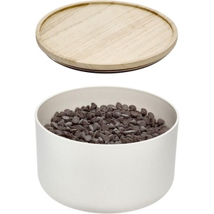 image:imageiDesign Recycled Plastic Medium Mixing Bowl with Lid The Rosanna Pansino Collection  775 L x 715 W x 5 H Coconut Bowl with Natural Wood Lid