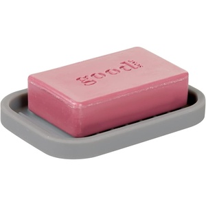 image:imageiDesign Silicone Soap Dish Gray Rectangular 5 x 35 x 5  Soap Saver Kitchen Sponge Holder The Lineo CollectionGray