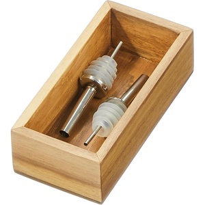 image:imageiDesign Small Acacia Wood Drawer Organizer Bin Natural  Kitchen and Pantry6 x 3 x 2