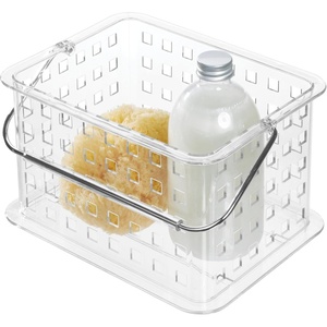 image:imageiDesign Small Clear Shower Caddy with Handle  Portable Shower Organizer For Dorm or BathroomClear