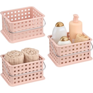 image:imageiDesign Small Shower Caddy with Handle Portable Shower Organizer for Dorm or Bathroom 3Pack Pink