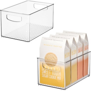 image:imageiDesign Stackable Clear Plastic Bin 2Pack  Kitchen Organizers and Storage For Fridge and Pantry