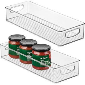 image:imageiDesign Stackable Clear Plastic Extra Long Pantry Organizers  Cabinet Storage Bins For KitchenPack of 2