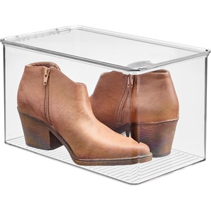 image:imageiDesign Stackable Clear Plastic Shoe Box with Lid  Storage Container For ClosetPack of 1