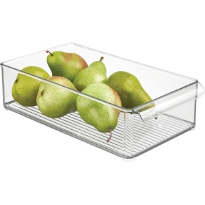 image:imageiDesign Stackable Fridge Storage Bin Clear  Front Handle Made in USAPack of 1