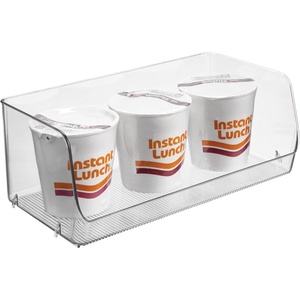 image:imageiDesign Stackable OpenFront Storage Bins Set of 3 Clear  Kitchen and Pantry OrganizationPack of 1
