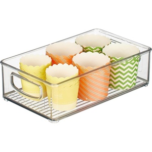 image:imageiDesign Stackable Pantry Bin with Handles Set of 4 Clear  Kitchen Storage Made in USAPack of 1