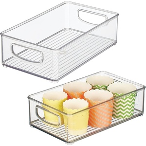 image:imageiDesign Stackable Pantry Bin with Handles Set of 4 Clear  Kitchen Storage Made in USAPack of 2