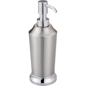 image:imageiDesign Stainless Steel Soap Dispenser Pump The Preston Collection  29 x 29 x 85 Brushed amp Chrome Split FinishPack of 1