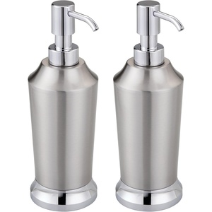 image:imageiDesign Stainless Steel Soap Dispenser Set of 2 BrushedChrome  For Bathroom ShowerPack of 2