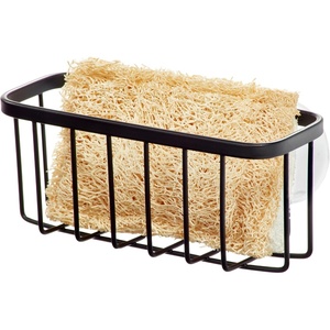 image:imageiDesign Stainless Steel Suction Sponge Holder 2Pack Polished  Kitchen Sink Caddy OrganizerMatte Black