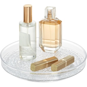 image:imageiDesign The Rain Collection Lazy Susan Turntable Organizer 9 x 9 x 15 Clear  Clear 15 HeightPack of 1