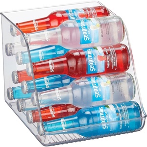 image:imageiDesign Water Bottle Organizer for Fridge Set of 4 Clear  Made in USAPack of 1 Tall