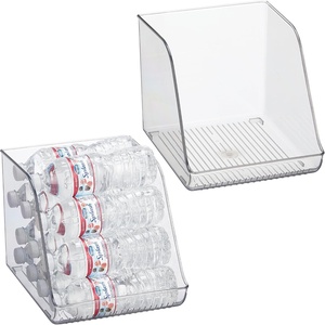 image:imageiDesign Water Bottle Organizer for Fridge Set of 4 Clear  Made in USAPack of 2 Tall