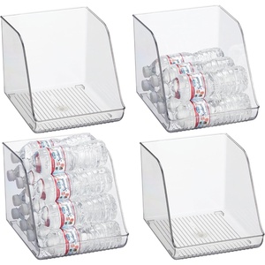 image:imageiDesign Water Bottle Organizer for Fridge Set of 4 Clear  Made in USAPack of 4 Tall