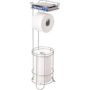 image:imageiDesign Weston Toilet Paper Holder Stand with Shelf Matte BlackSatin